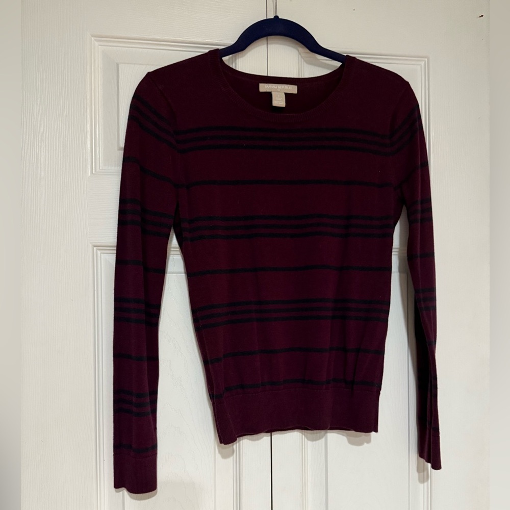 Striped Burgundy and Black Sweater